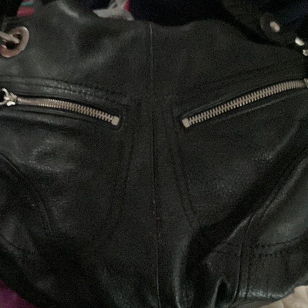 B Malcowsky black leather hobo bag